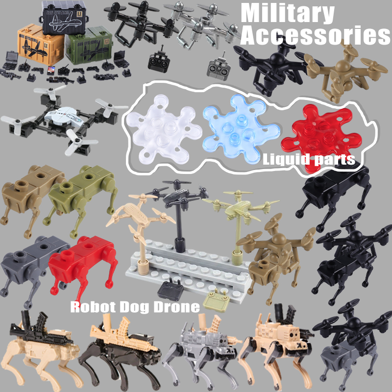 Lego Minifigure Holder - WW2 Military Accessories UAV Robot Dog