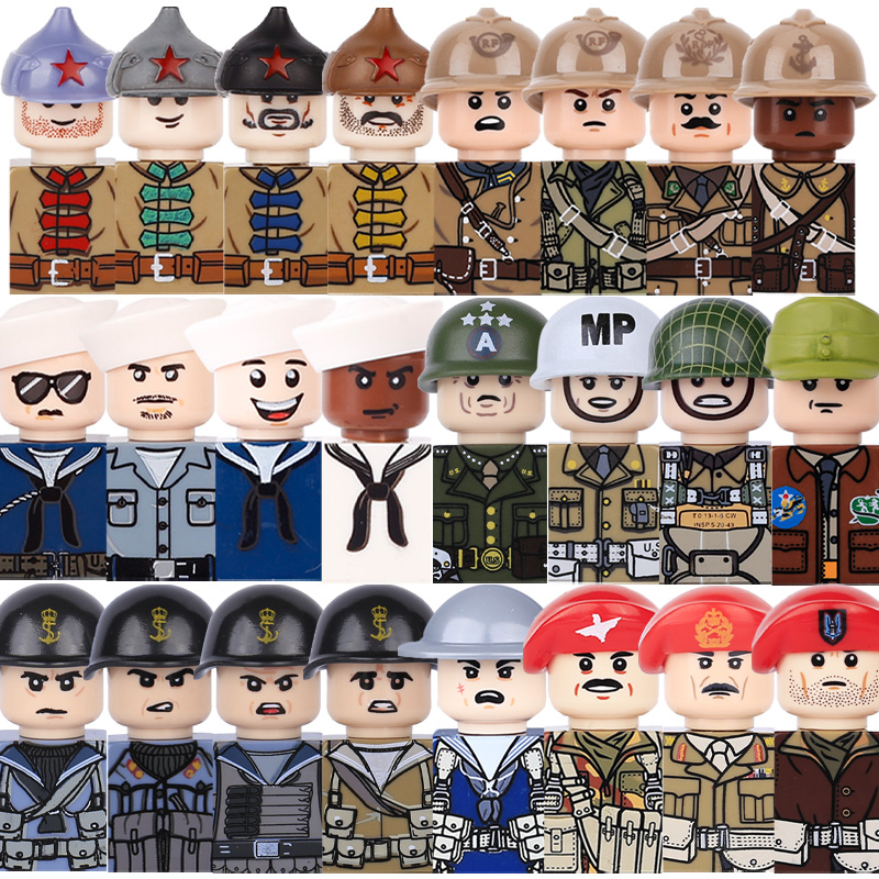 Kids Toy WW2 Military Army Act - Lego Minifigure Holder recension och pris