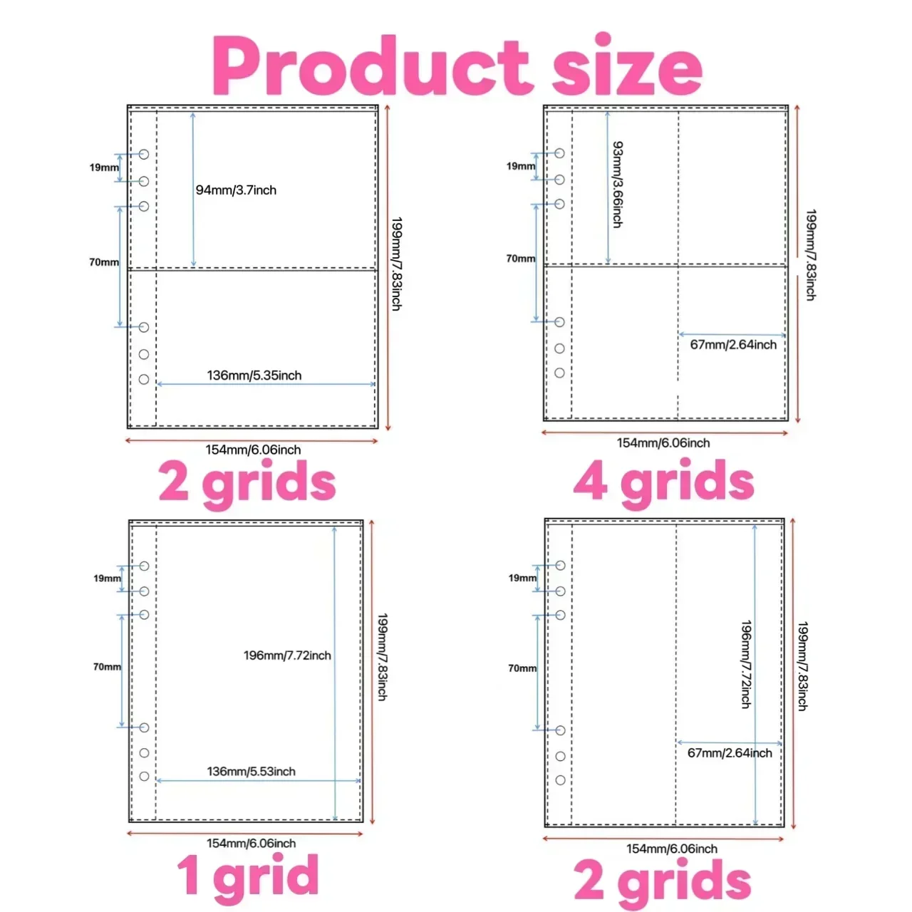 1-4 Grid Transparent Photocard - Card Penny Sleeve recension och pris
